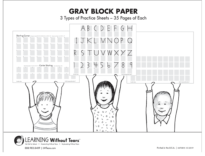 Paper: Grey Block Paper - Kindergarten & Grade 1 - Handwriting Without Tears Programme