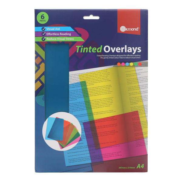Ormond Tinted Overlays A4 Pk6