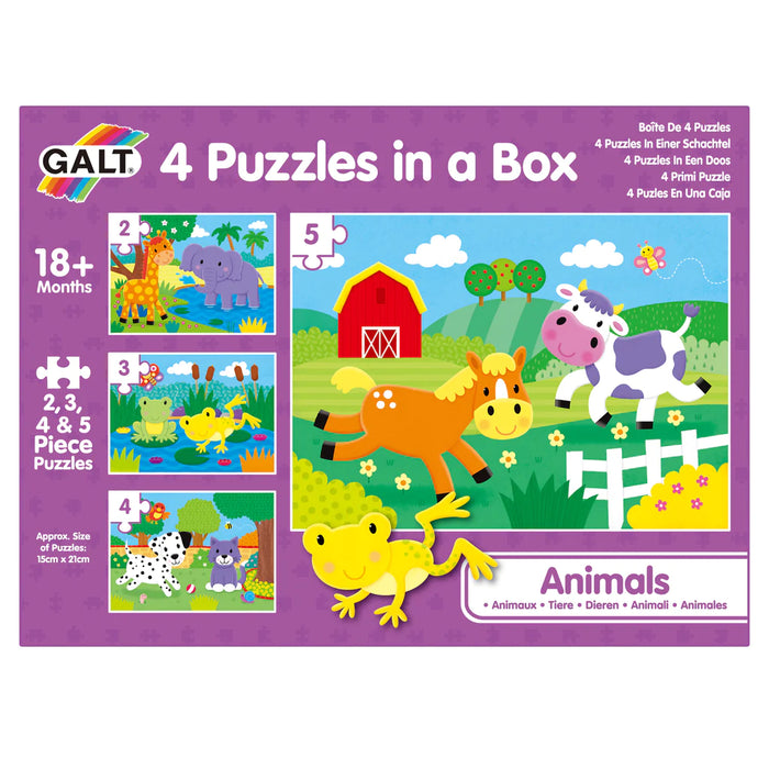 Four Puzzles in a Box  - Animals (2,3,4 & 5 Pieces)