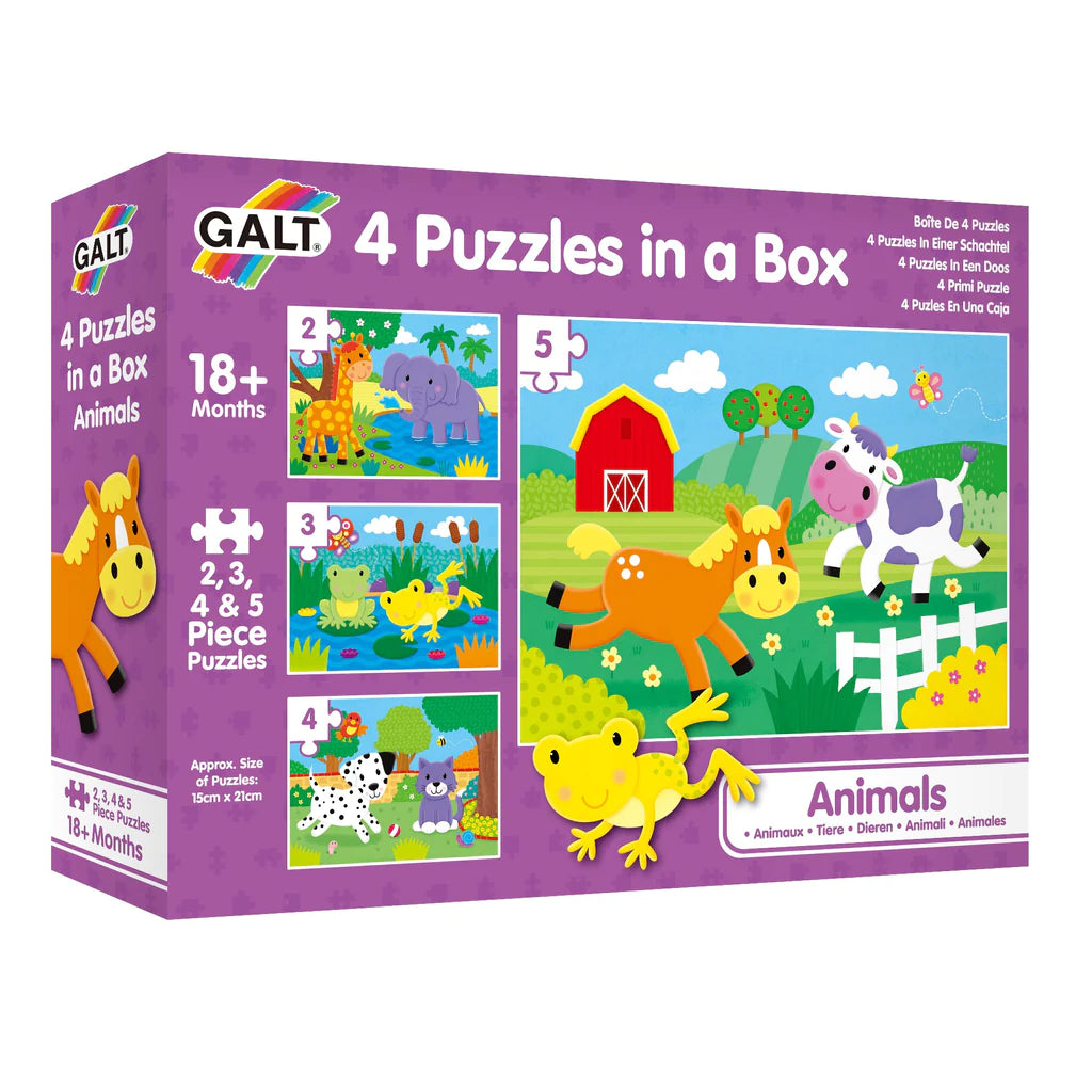 Galt Toys 4 Puzzles In Der Box – Dschungel-Motive, 12-24 Teile, Für Kinder Ab 3 Jahren