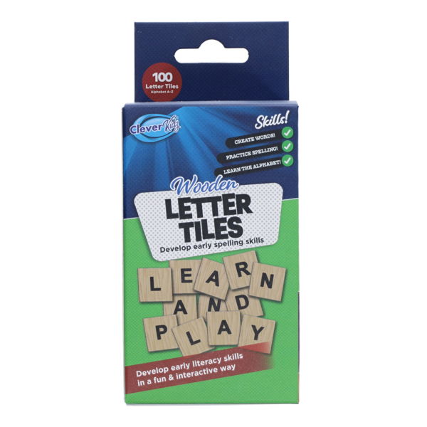 Clever Kidz Wooden Letter Tiles 100 pcs