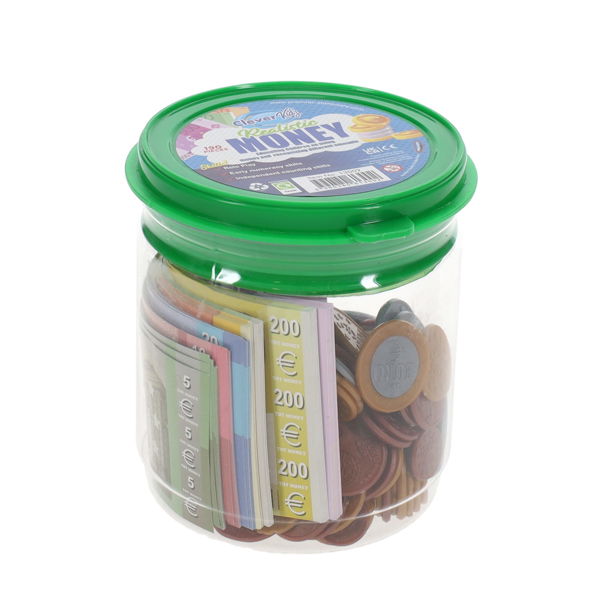 Clever Kidz Money Set - 190 pcs Tub Coin & Paper Euro