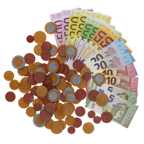 Clever Kidz Money Set - 190 pcs Tub Coin & Paper Euro