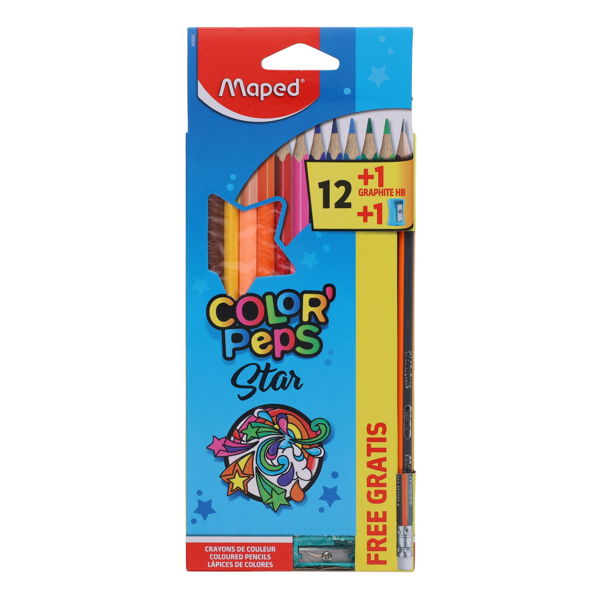 Color'peps 12 Maped 12 Colouring Pencils + Sharpener