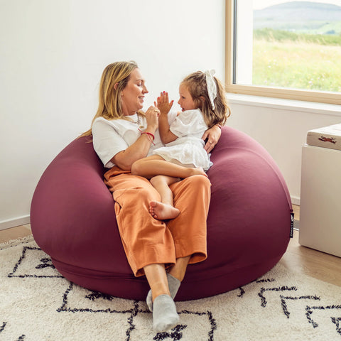 Elephant Mellow Bean Bag - BURGUNDY  (soft removable fabric - machine washable)