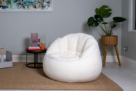 Elephant BOUCLE Beanbag Chair - Cream  (O)