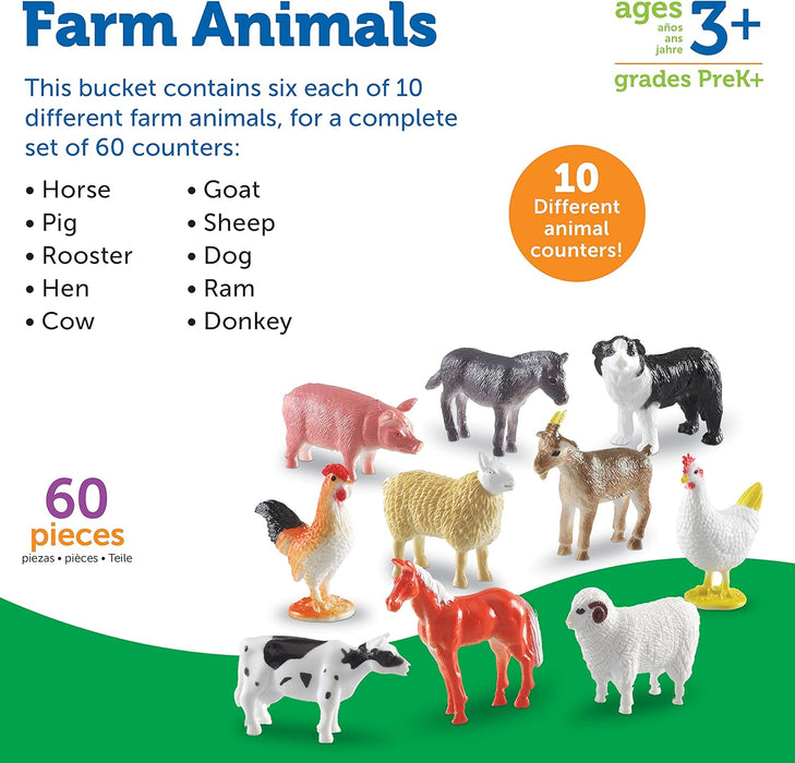 Farm Animal Counters Tub ( Set of 60)