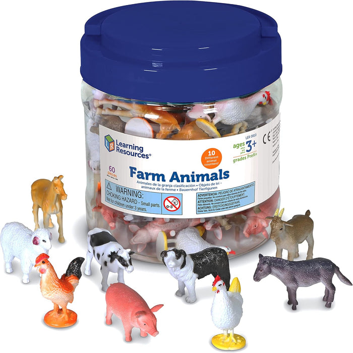 Farm Animal Counters Tub ( Set of 60)