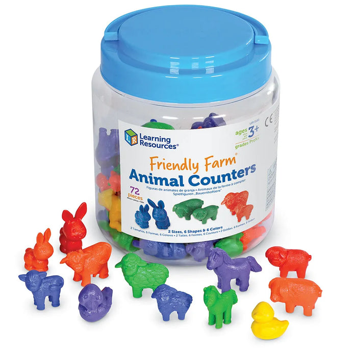 Friendly Farm Animal Counters - Tub of 72