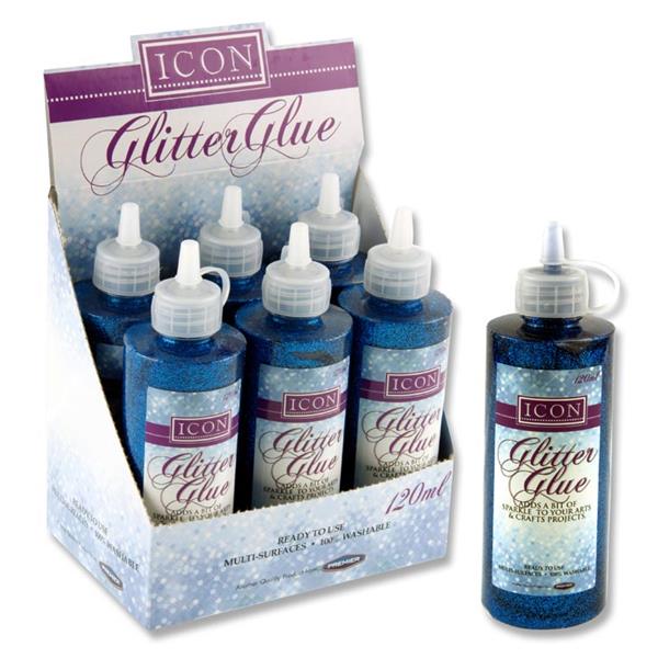 Glitter Glue Blue 120 ml Bottle
