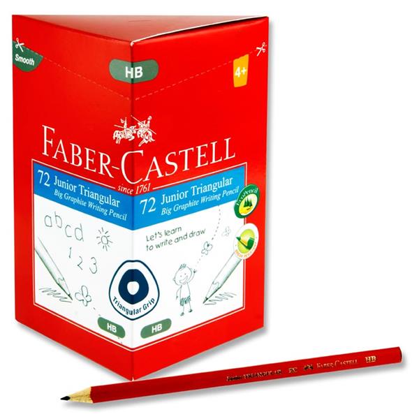 Junior HB Triangular Big Graphite Writing Pencils - Box of 72 - Faber-Castell