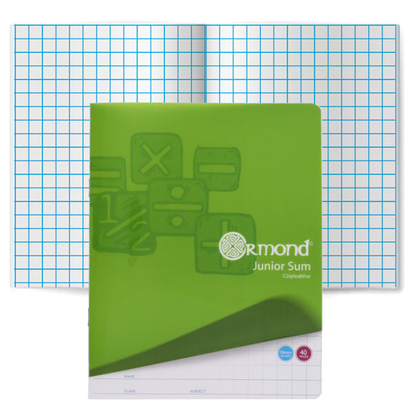 Ormond Junior Sum Copy 40 Pg 10mm Sq Pack of 20 Durable Cover