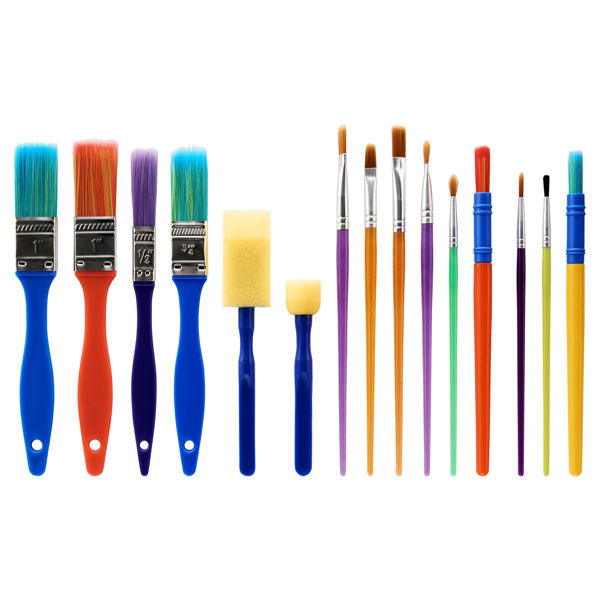 Paint Brushes & Sponges Set - 15 pcs