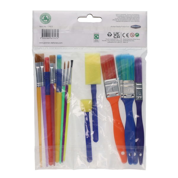 Paint Brushes & Sponges Set - 15 pcs
