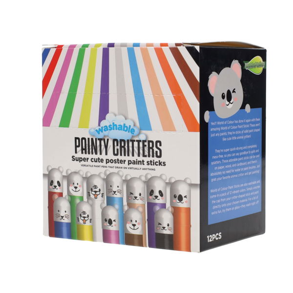 Painty Critters Poster Paint Sticks - 12 pcs