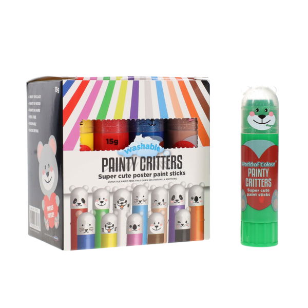 Painty Critters Poster Paint Sticks - 12 pcs