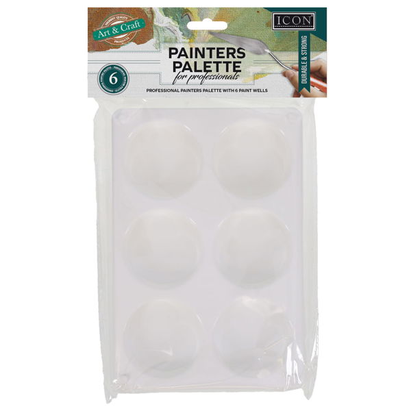 Painters Palette 6 Wells Plastic - Pack of 24