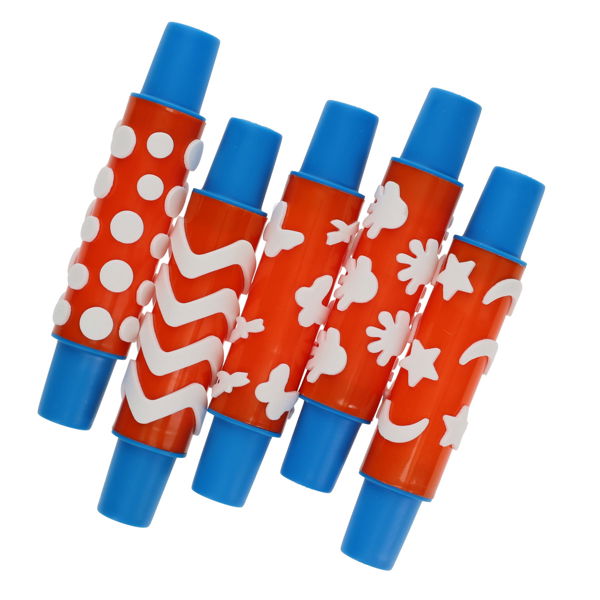Patterned Rolling Pins - 5 pcs