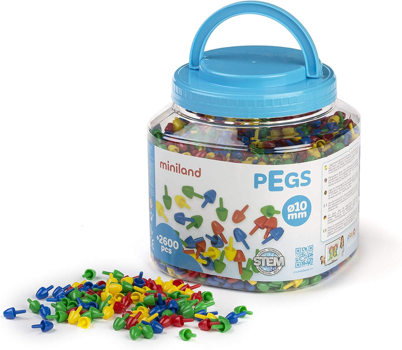 Pegs 10 mm - Primary Colours - Tub of 2600 pcs