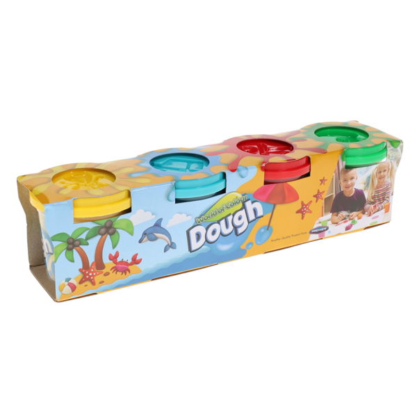 Play Dough Pots with Mould Lids ( 4 x 150 g pots)