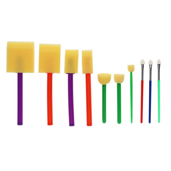Tube Sponge Dabbers Paintbrushes 10 Pce Set