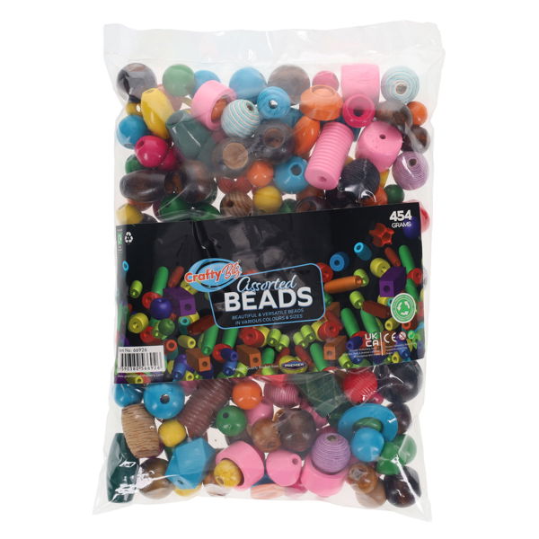 Wooden Lacing Beads  (Large ) 454 gr