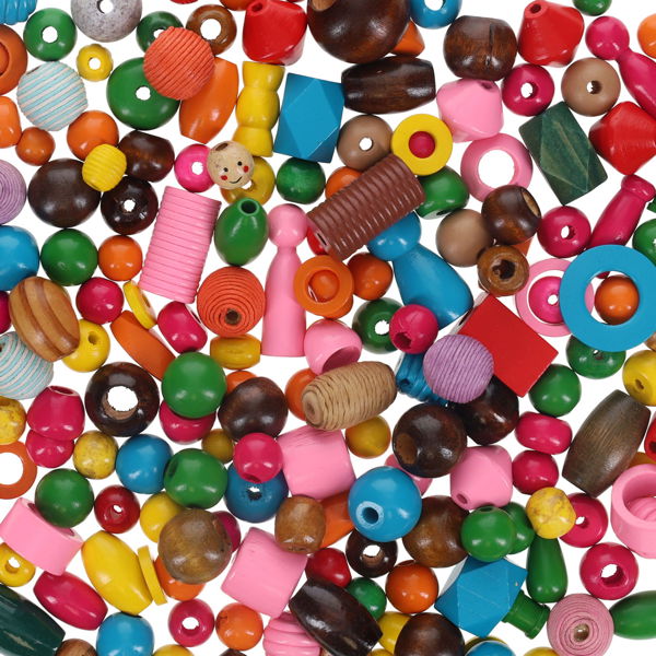 Wooden Lacing Beads  (Large ) 454 gr