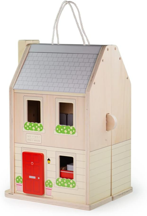 DOLL HOUSE FOR TODDLERS - This doll house is is suitable for 18 months +. Each room is furnished and awaiting your child's finishing touches! Perfect child-size doll house at 37.7cm H x 25.5cm W x 21cm D