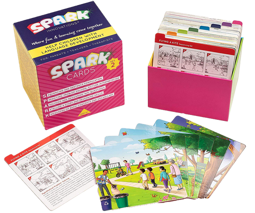 Includes 8 story sets with 6 cards in each set which are designed specifically to encourage children to observe picture details and to improve their picture interpretation skills.  The cards can be used to enhance the ability of children to retell stories, sequence pictures, problem-solve, as well as prompts for 'wh' basic questions.