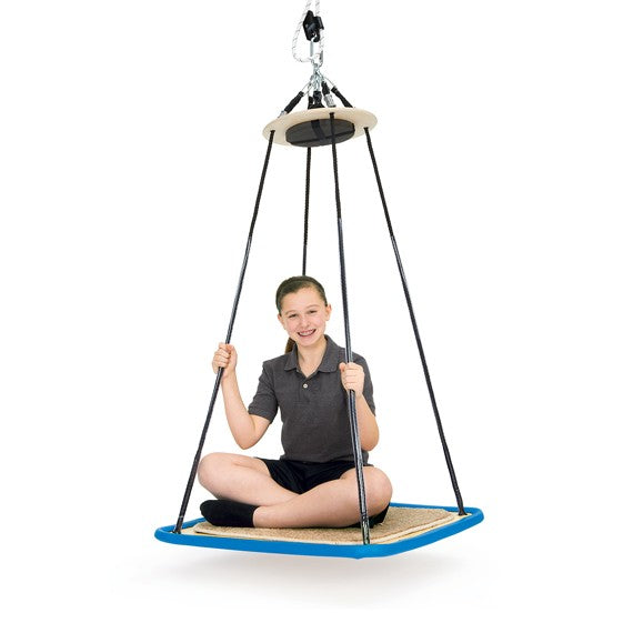 Southpaw platform swing with 4-point control system for therapy