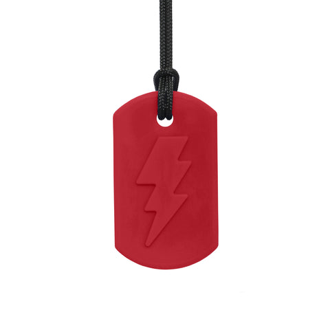 Ark's Lightning Bolt Bite Chew Necklace - XT (Dark Red) chewy necklace