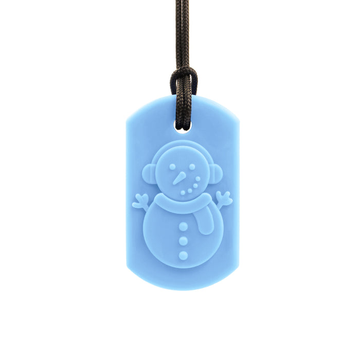 Ark's Frost Bite Snowman Chew Necklace - Soft (Light Blue) oral motor chew product