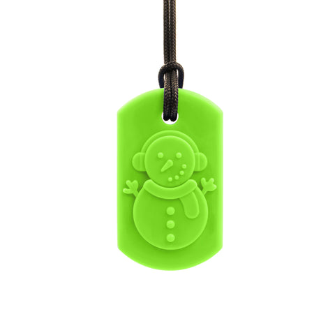 Ark's Frost Bite Snowman Chew Necklace - XT (Lime Green) oral motor chew product