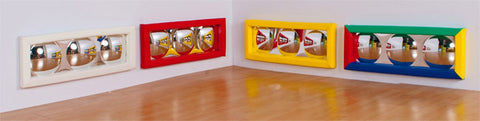 Bubble Mirror - 3 Bubbles - Soft Frame - Yellow