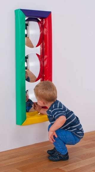 Bubble Mirror - 3 Bubbles - Soft Frame - Multi Colour - Silver