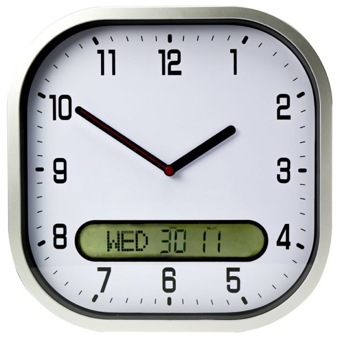 Clear Time Day-Date Wall Clock