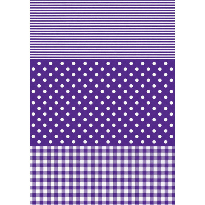 Decopatch Paper - Purple Spot & Stripe 488