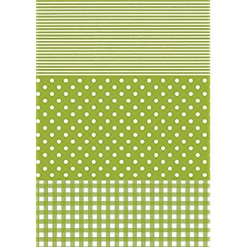 Decopatch Paper - Green Spot & Stripe 548