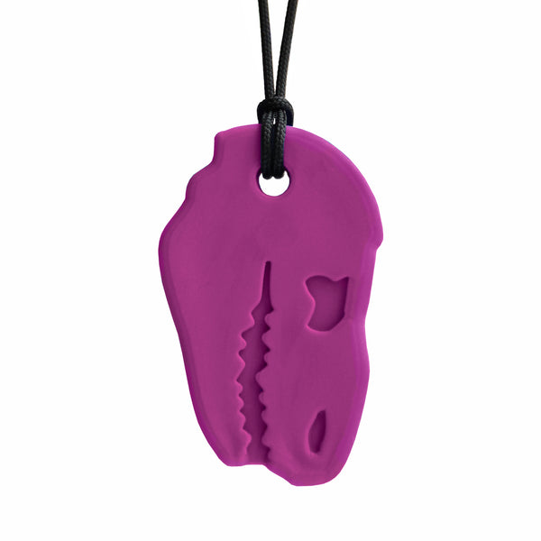 Ark's Dino Bite Chew Necklace - Soft (Magenta) oral motor chew