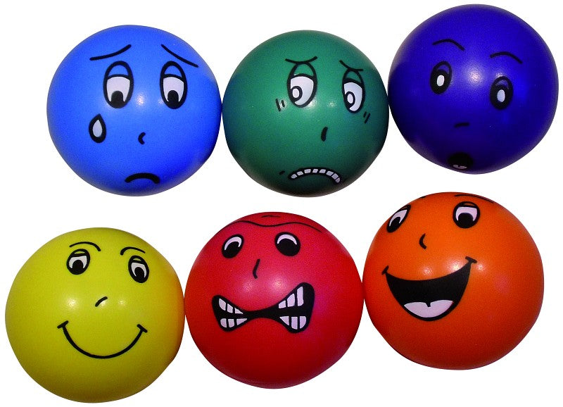 Emotional Faces Inflatable Balls  - Set of 6