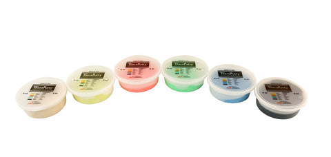 Theraputty 6oz set of 6 color-coded hand therapy putty for fine motor skills and grip strength