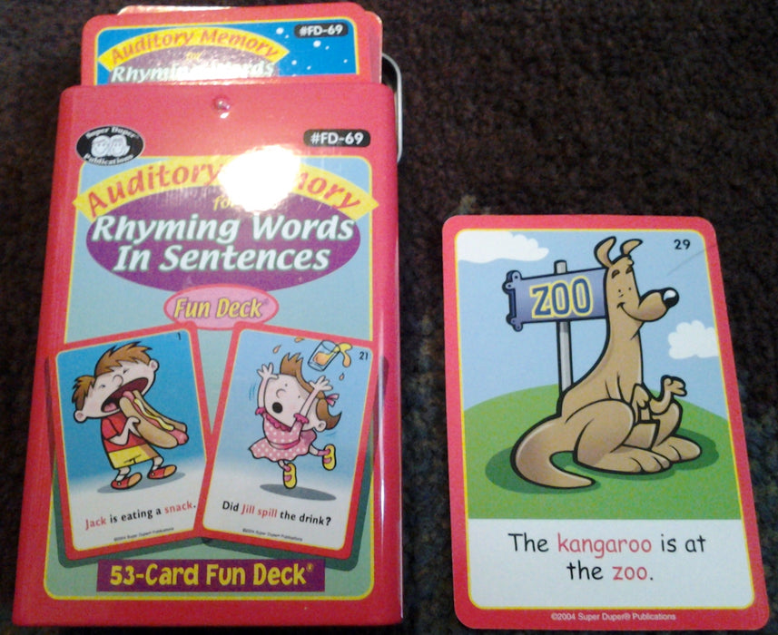 Fun Deck - Auditory Memory For Rhyming Words In Sentences