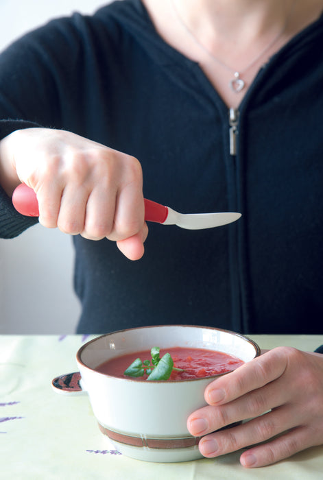 Henro-Grip Spoon Red Right-handed - AVAILABLE END MAY