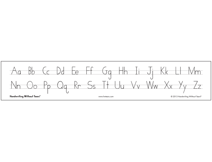 Alphabet Desk Strips - Print - Handwriting Without Tears Programme — Thinking Toys for Alphabet Strip For Desk Printable Free
