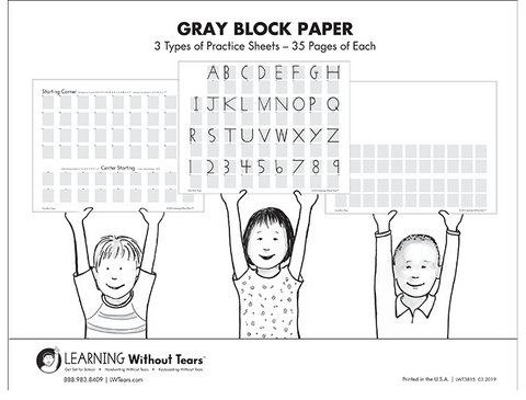 Paper: Grey Block Paper - Kindergarten & Grade 1 - Handwriting Without Tears Programme