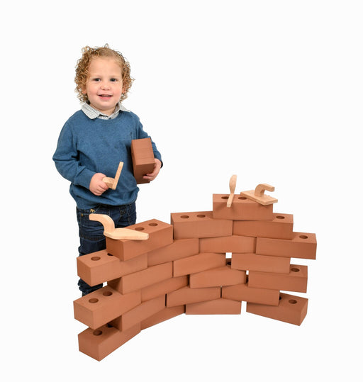 Life Size Building Bricks - 25 pc Set - 20x9.5x6.5 cm Bricks.The most realistic brick on the market, they have authentic holes through the bricks and are easy for small hands to transport around your setting.