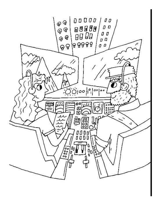 Planes, Trains and Cars Colouring Book