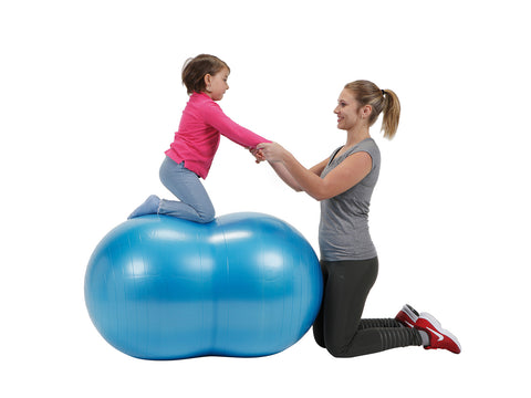 Blue peanut physio roll 70cm for balance training and gross motor skills development