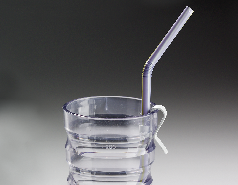 Clip to hold drinking straw in place drinking aid, assisted drinking aid 