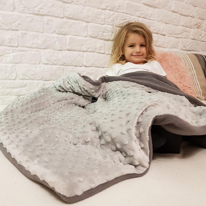Weighted Blanket 7kgs 150x200 Grey/Grey Velour - AVAILABLE END MAY